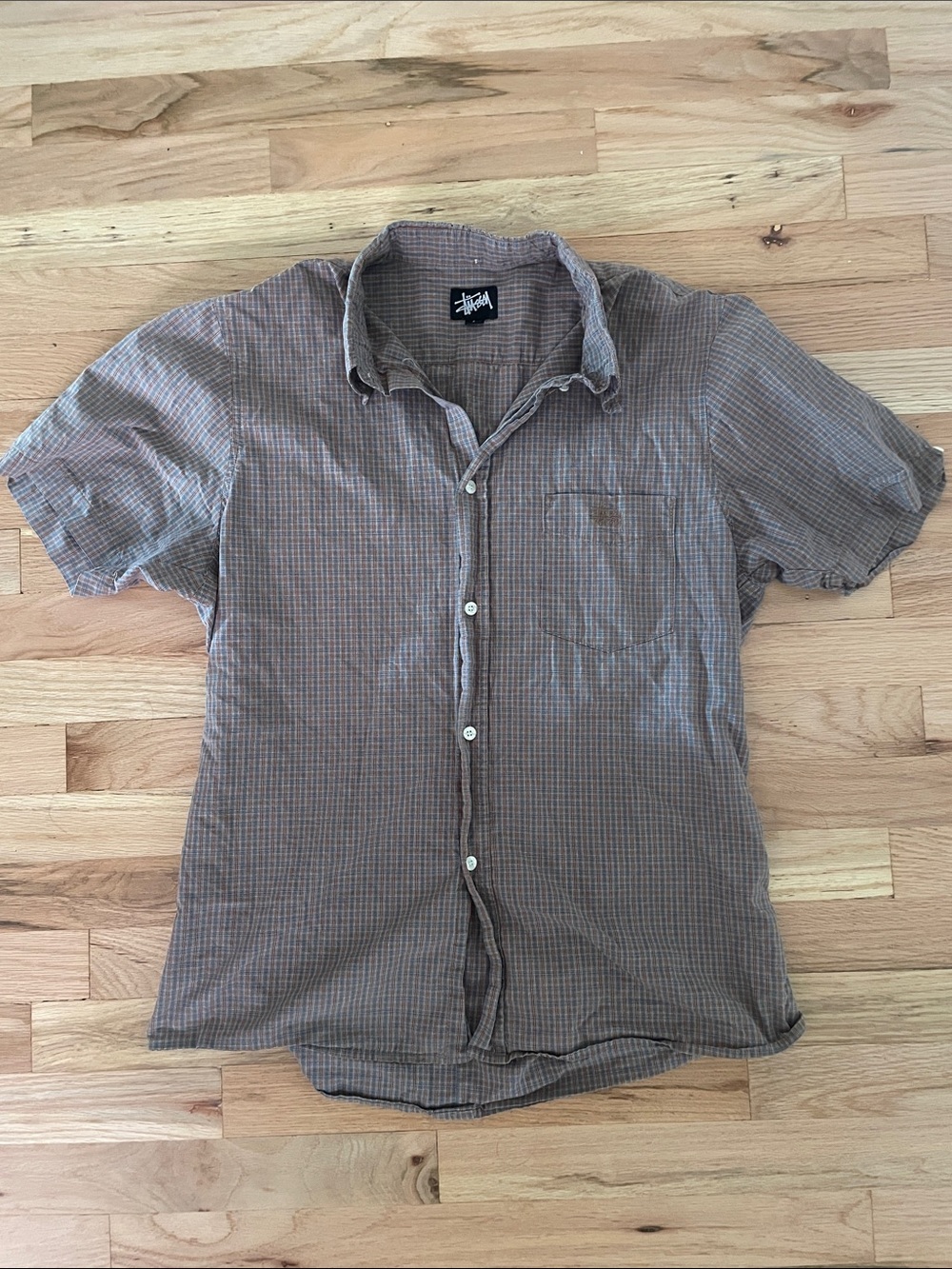 Rare Vintage Stussy Plaid Short-Sleeve Button-Down Shirt